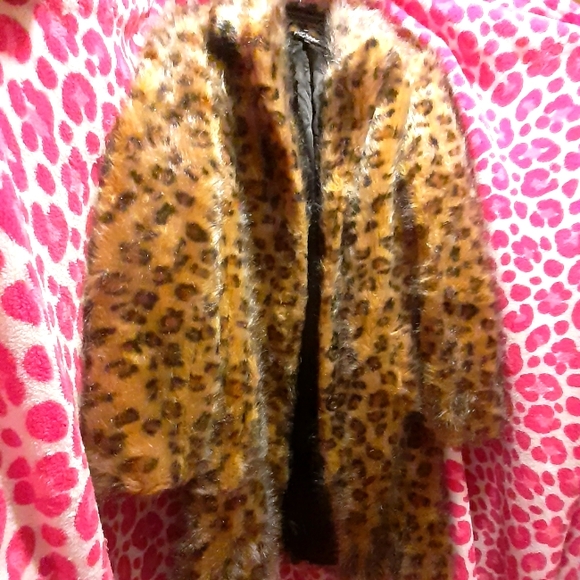 Y2K Betsey Johnson Fuzzy Leopard Coat - Picture 1 of 7